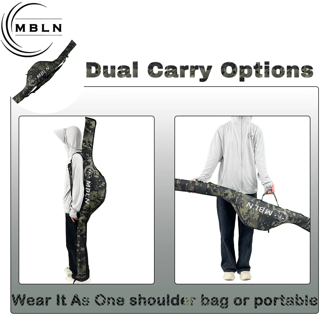 Bolsa plegable para equipo de pesca, tela resistente y cremallera - imagen 2