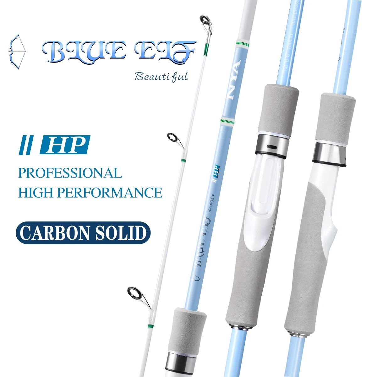 Caña de pescar giratoria de carbono, 1,8 m, 6 pies, potencia máxima de 24lb, Acción M, color blanco, Punta sólida, agua salada media, peso del señuelo 15-60g - imagen 4