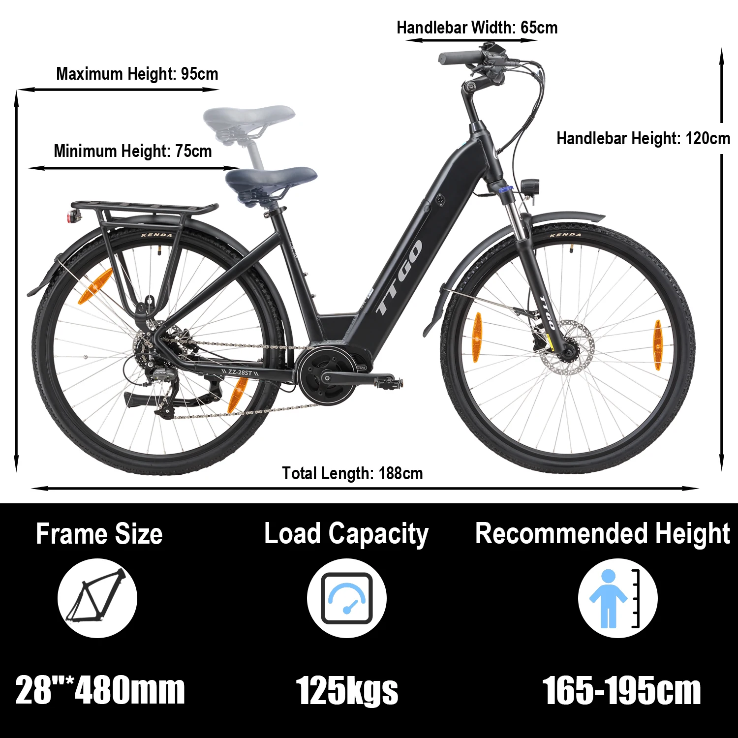TTGO ZZ-28ST bicicleta eléctrica urbana con gran autonomía - imagen 4