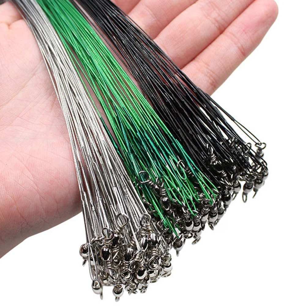 GHOTDA-cable de acero para pesca, 60 piezas, prueba de 13kg, antimordedura, con broche giratorio, equipo de pesca de carpa - imagen 5