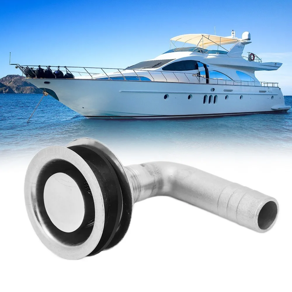 Ventilación de tanque de gasolina para barco de acero inoxidable 316, acabado de pulido de 90 grados a través de ventilación del casco, mangueras de 5/8 pulgadas, instalación de barco de ventilación del tanque de combustible - imagen 3