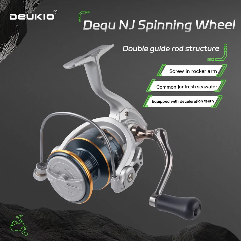 Carrete de pesca giratorio DEUKIO 2000-7000 tamaño 5,2: 1 relación de engranaje 4 + 1BB carrete de Metal carrete liso y resistente para agua dulce y salada - imagen 2