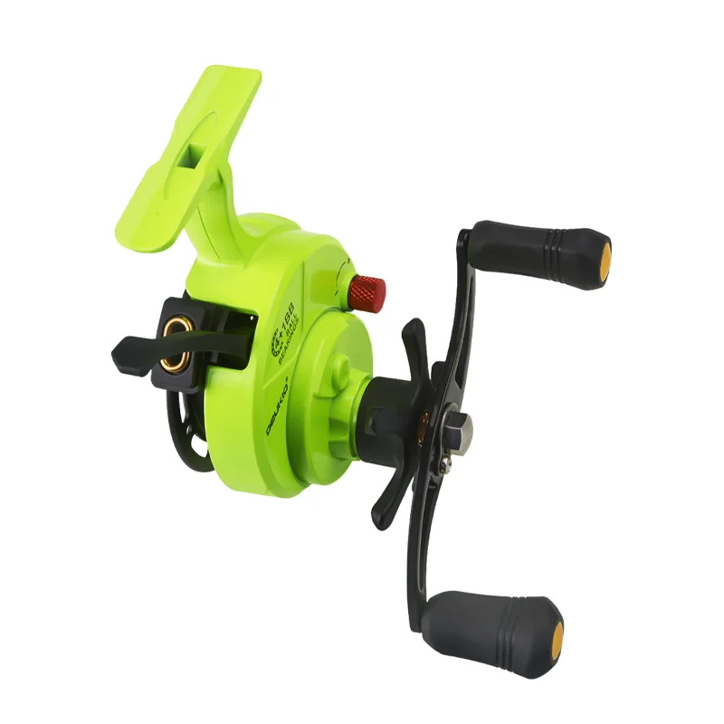 Carrete de pesca en hielo, balsa, rueda de pesca delantera, carrete de plástico 4 + 1BB, línea de ajuste de freno magnético, Control de velocidad, espacio Radial para pesca en hielo - imagen 4