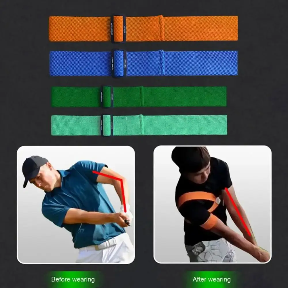 Terylene Ayuda de entrenamiento de Swing de Golf Equipo de Golf Banda para el brazo Corrección de práctica de postura de Golf Azul marino Naranja Correa de Swing de Golf - imagen 5