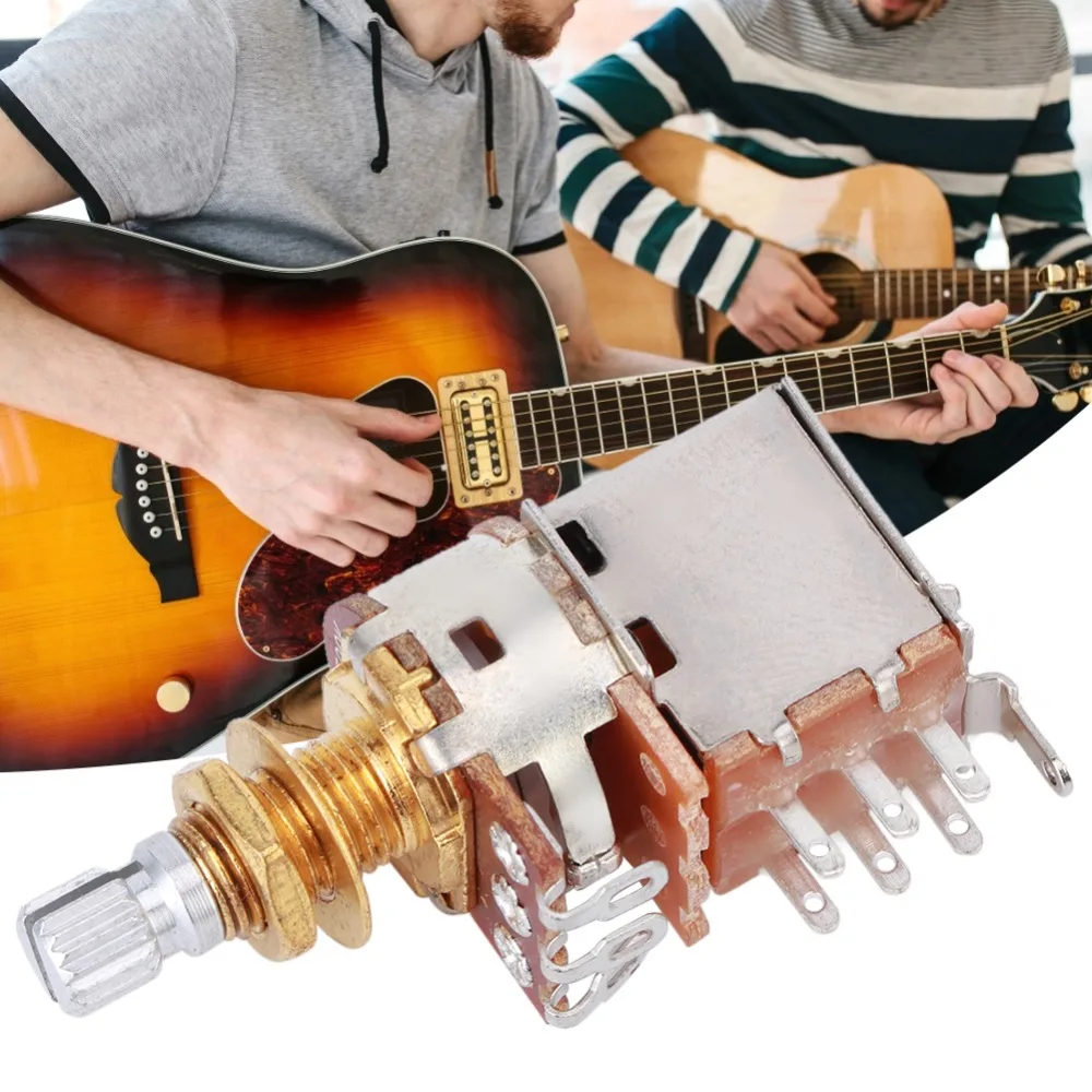 Potenciómetro de guitarra de valor A500K de 2 piezas ​ ​ Longitud del eje de 18 mm ​ Función push-pull ​ ​ Olla de empuje y tracción ​ ​ Eje dividido largo de cobre ​ - imagen 3