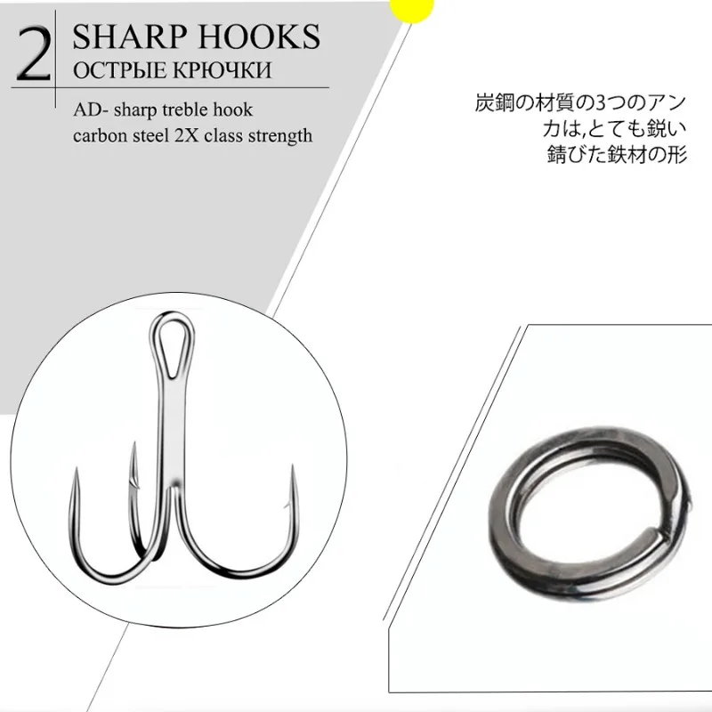 Crankbaits Wobblers de pesca para Lucio, cebos artificiales, aparejos de pesca, duro, superficie, curricán, señuelos de agua superior - imagen 4