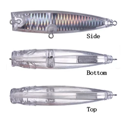 Chan'sHuang Popper sin pintar 11cm – Señuelo de pesca con sonajeros