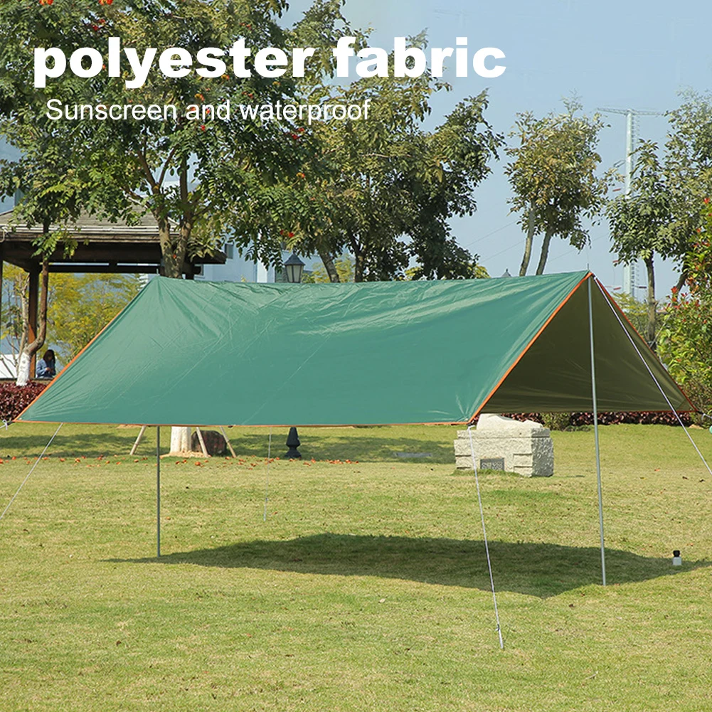 SANLIKE, toldo UV impermeable verde portátil para exteriores, cubierta para la lluvia, se puede utilizar como tela para el suelo, accesorios para tienda de campaña en la playa y al aire libre - imagen 5