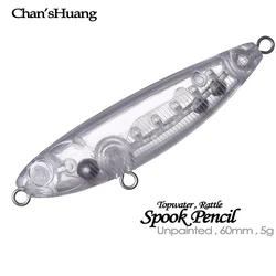 Chan'sHuang Señuelo artificial sin pintar 60 mm 5 g