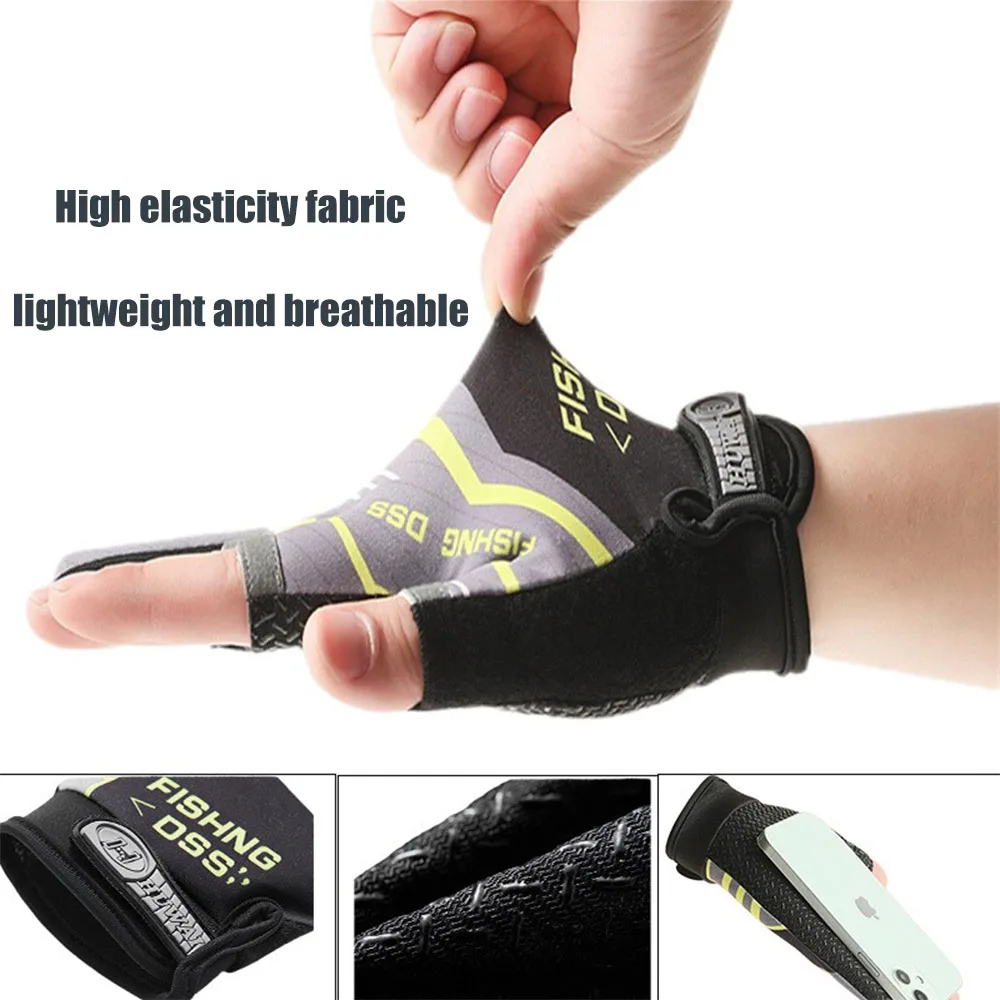Guantes de pesca sin dedos para exterior estilo mitón - imagen 2