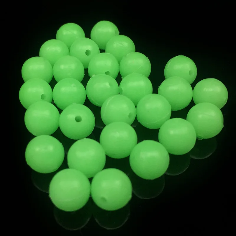 100 Uds cuentas de pesca duras 8mm cuentas de plástico verde redondas topes de pesca tapón equipo de pesca de carpa aparejos terminales - imagen 4