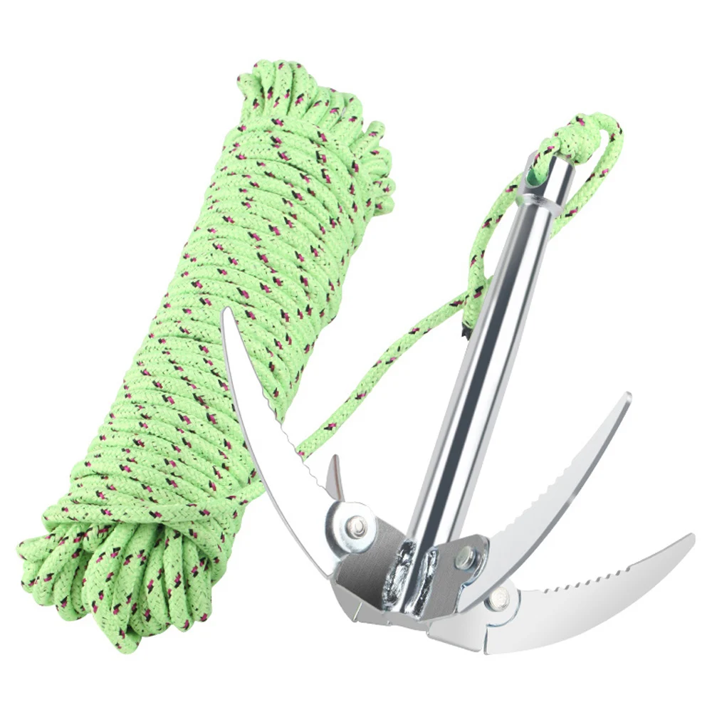 Maquinilla de afeitar plegable de acero inoxidable, cortador de plantas acuáticas, eliminación de agua, hierba, accesorios de pesca, herramienta, cordón de engranaje, hoja dentada - imagen 5