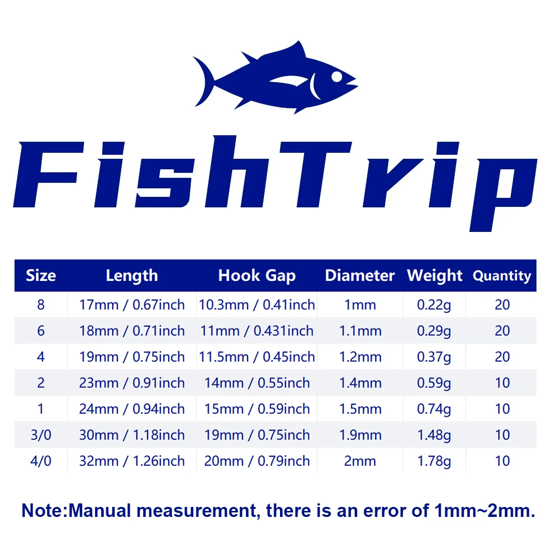 FishTrip-Juego de anzuelos individuales de 100 piezas, con caja, anzuelo de pesca, hueco ancho para reemplazo de agudos - imagen 2