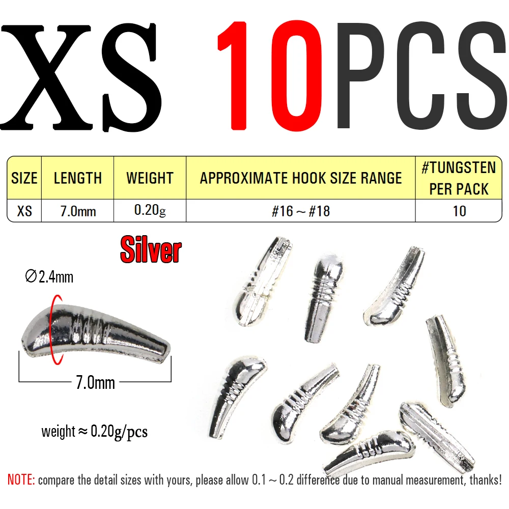 10pcs Size XS Silver