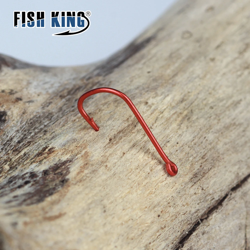 FISH KING-caja de anzuelos de carbono para pesca, 50/100 unidades, 6 #-14 # - imagen 2