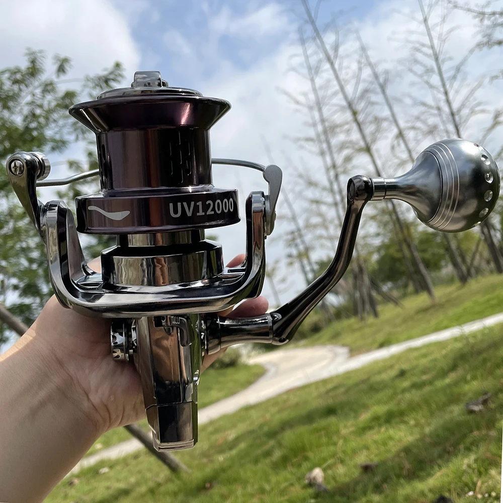 GHOTDA-carrete de Pesca de Mar, rueda grande, cuerpo de Metal, relación de engranaje giratorio de 25Kg, 12000: 1, lanzamiento de larga distancia, carpa voladora, río salvaje, 4,0 - imagen 5