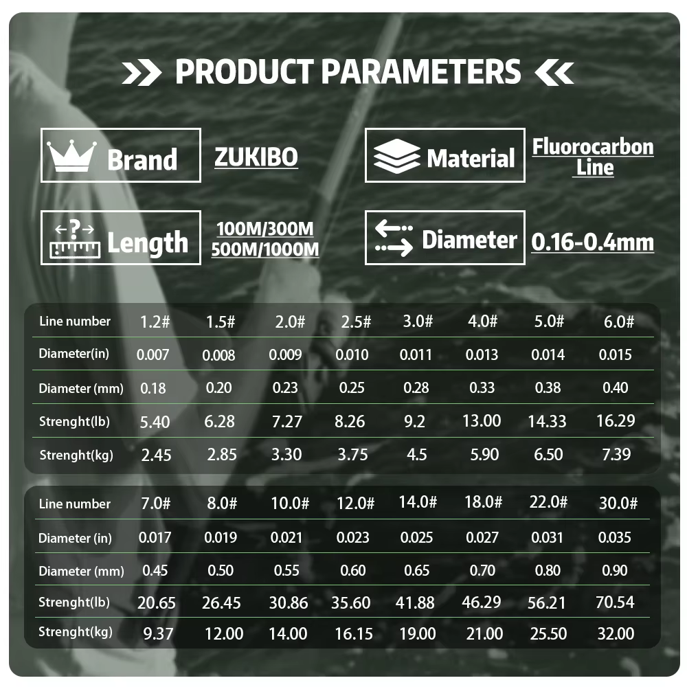 ZUKIBO Línea Fluorocarbono 99% – Alta Claridad y Baja Visibilidad - imagen 5
