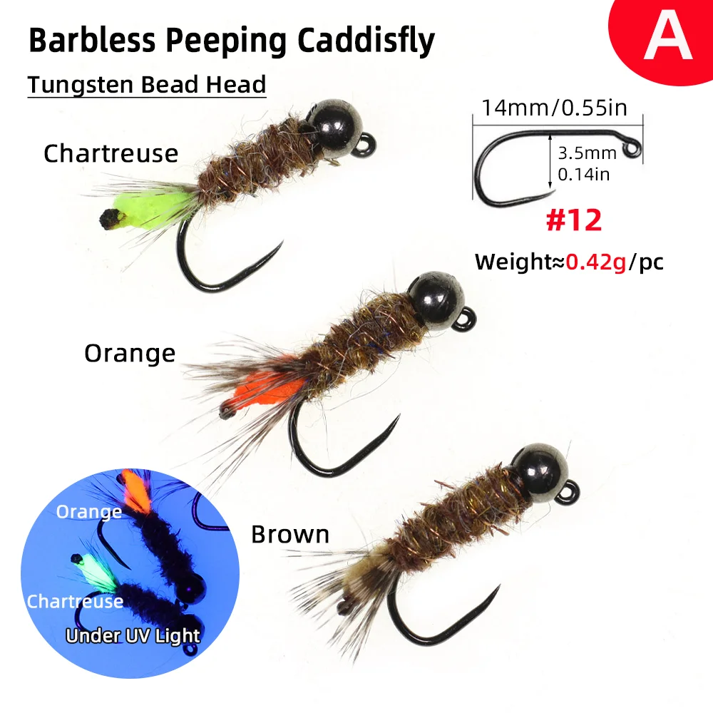 Wifreo Ninfa Jig Peeping Caddis – Hundimiento rápido trucha lubina - imagen 2