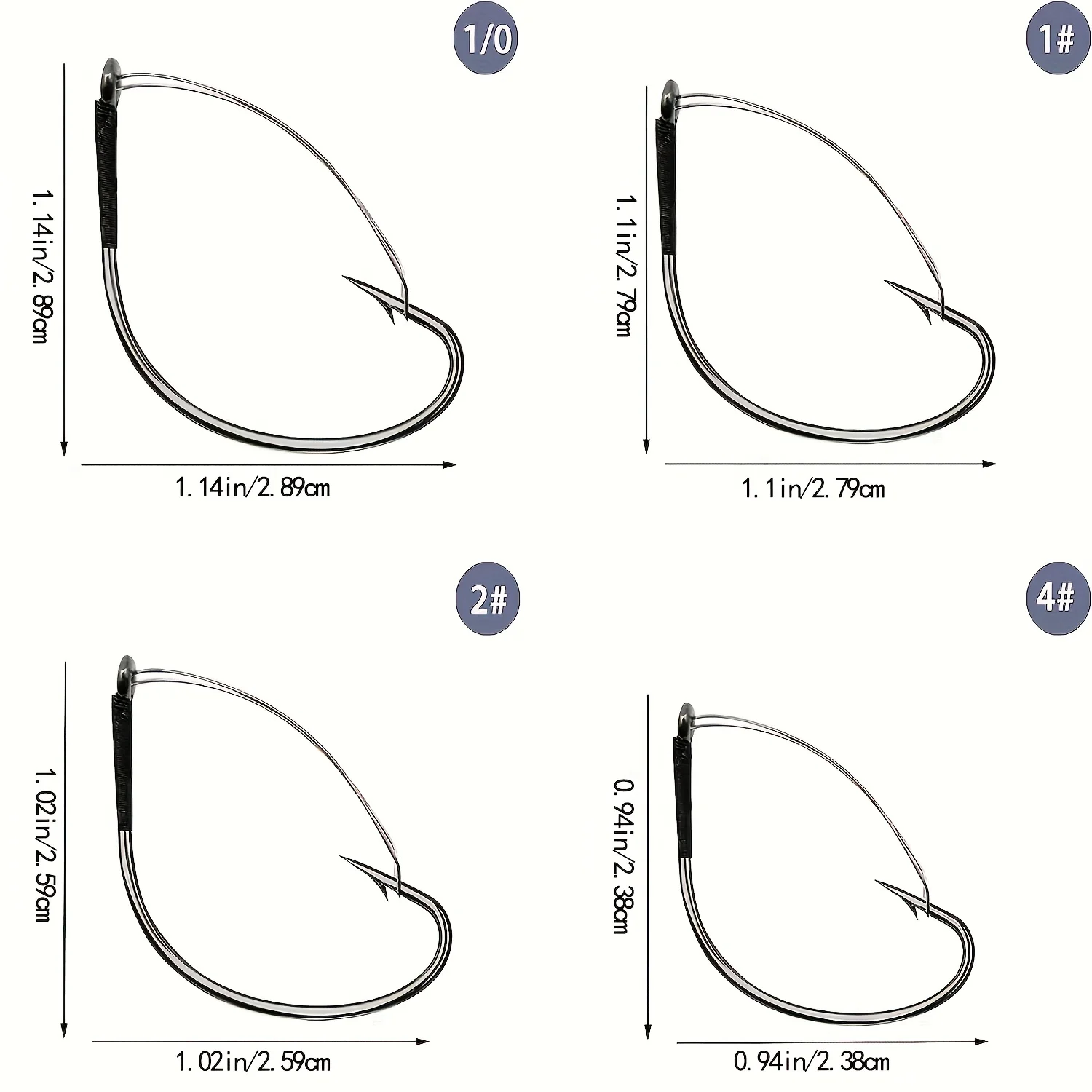YOTO Anzuelos Weedless – Boca ancha para vinilo - imagen 2