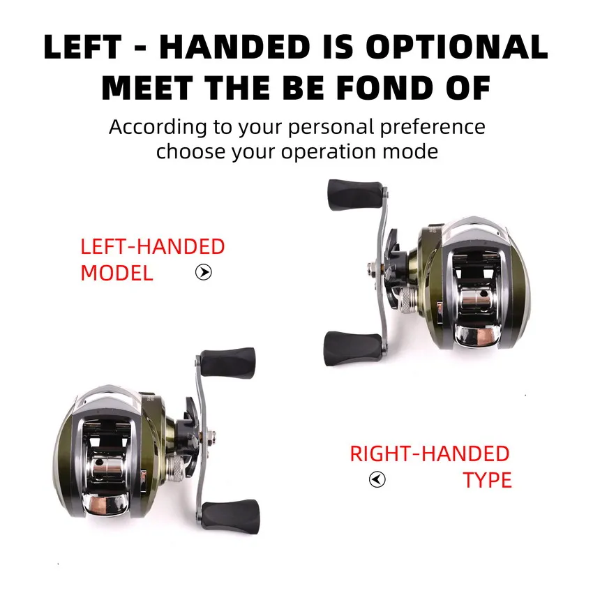 Carrete de alta velocidad diseñado para pesca al aire libre y técnicas de baitcasting