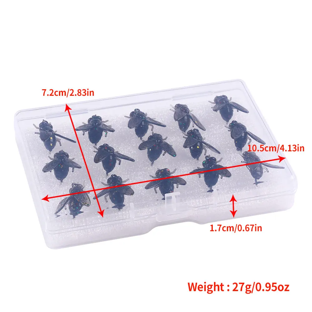 KIT de caja de 15 Uds., señuelo de pesca, cebo suave, simulación de moscas, insectos, cebos, captura de peces pequeños, señuelos artificiales, Lucio, carpa, lubina, BAIT - imagen 5