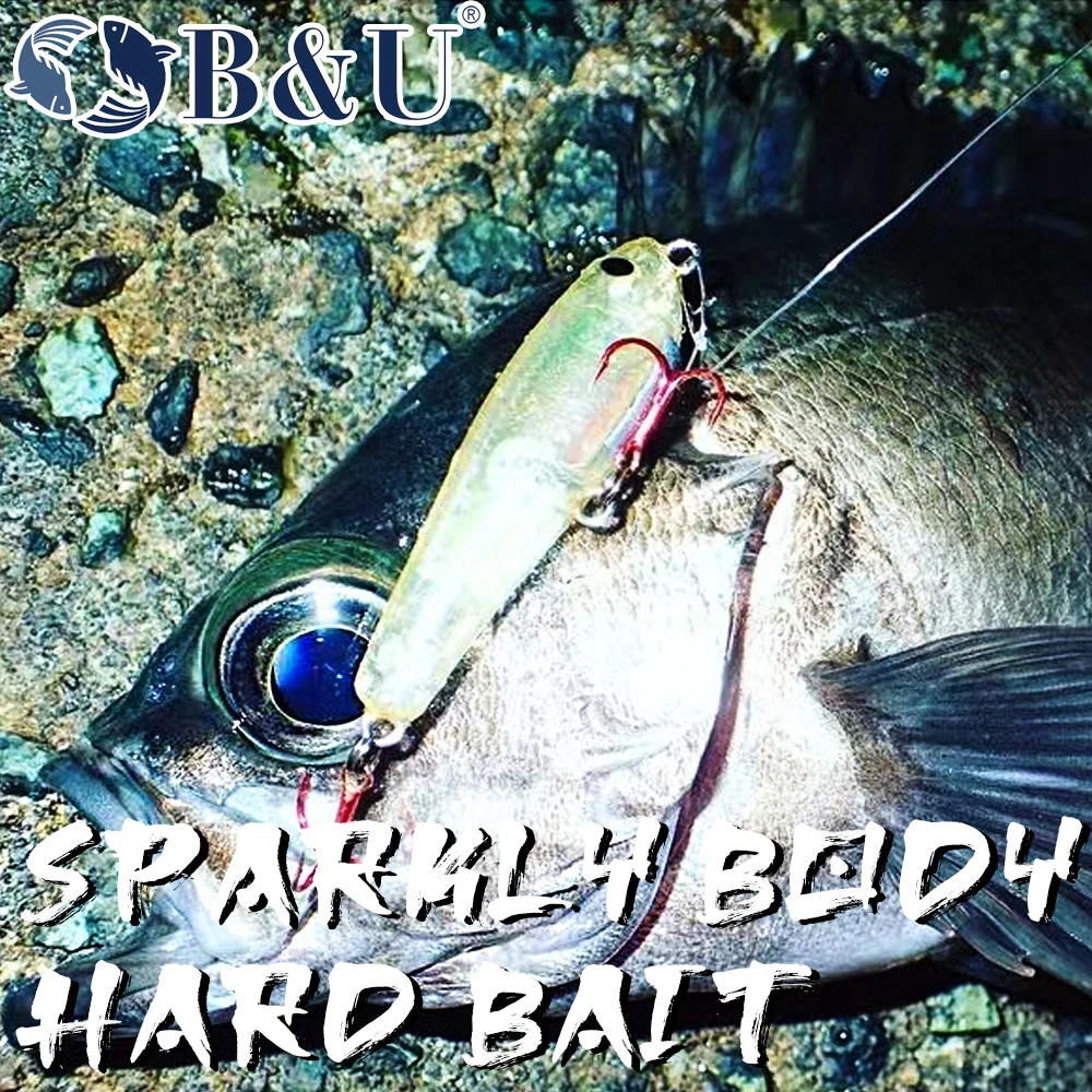 B & U-señuelo de pesca de lápiz, cebo flotante de superficie dura, señuelos de agua salada, perca de lubina, 44mm, 2,5g - imagen 3