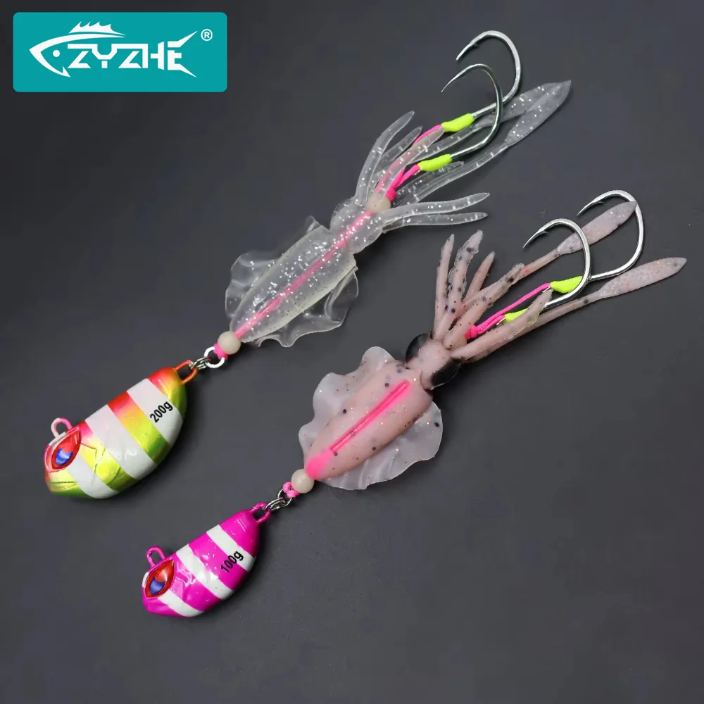 ZYZHE Señuelo Pulpo Suave para Pesca Marina en Aguas Profundas