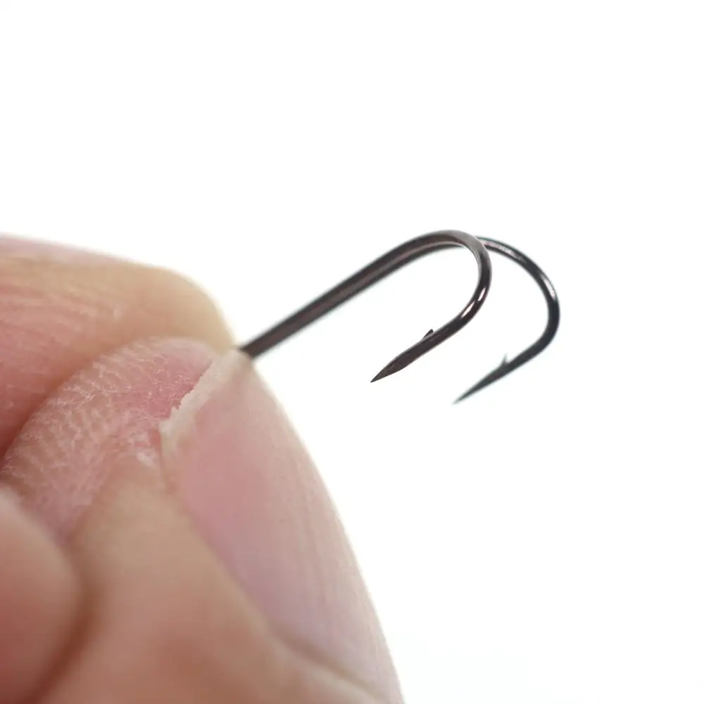 Wifreo-anzuelos dobles para pesca, gancho de mosca de acero de alto carbono para agua salada, alambre fuerte para salmón, #1 #2 #4 #6, 10 piezas - imagen 3