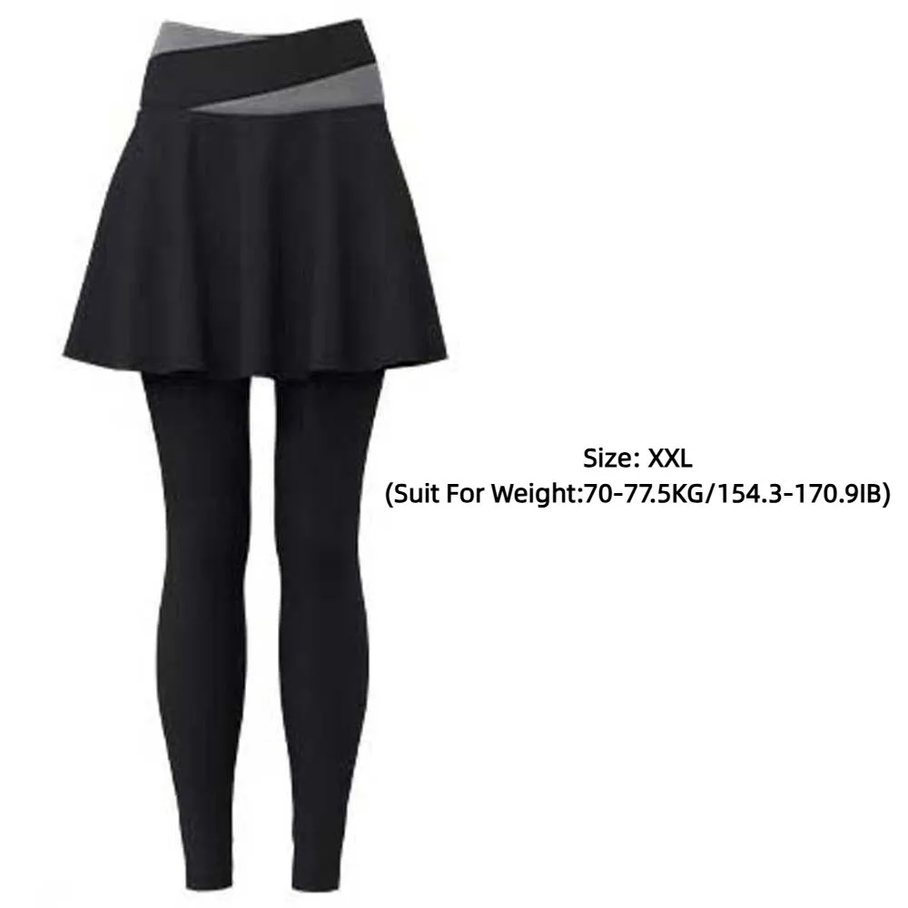 Mallas deportivas combinadas en uno, pantalones elásticos ajustados de Color contrastante, falda gruesa de talla grande, pantalones deportivos de Yoga, Pilates - imagen 5