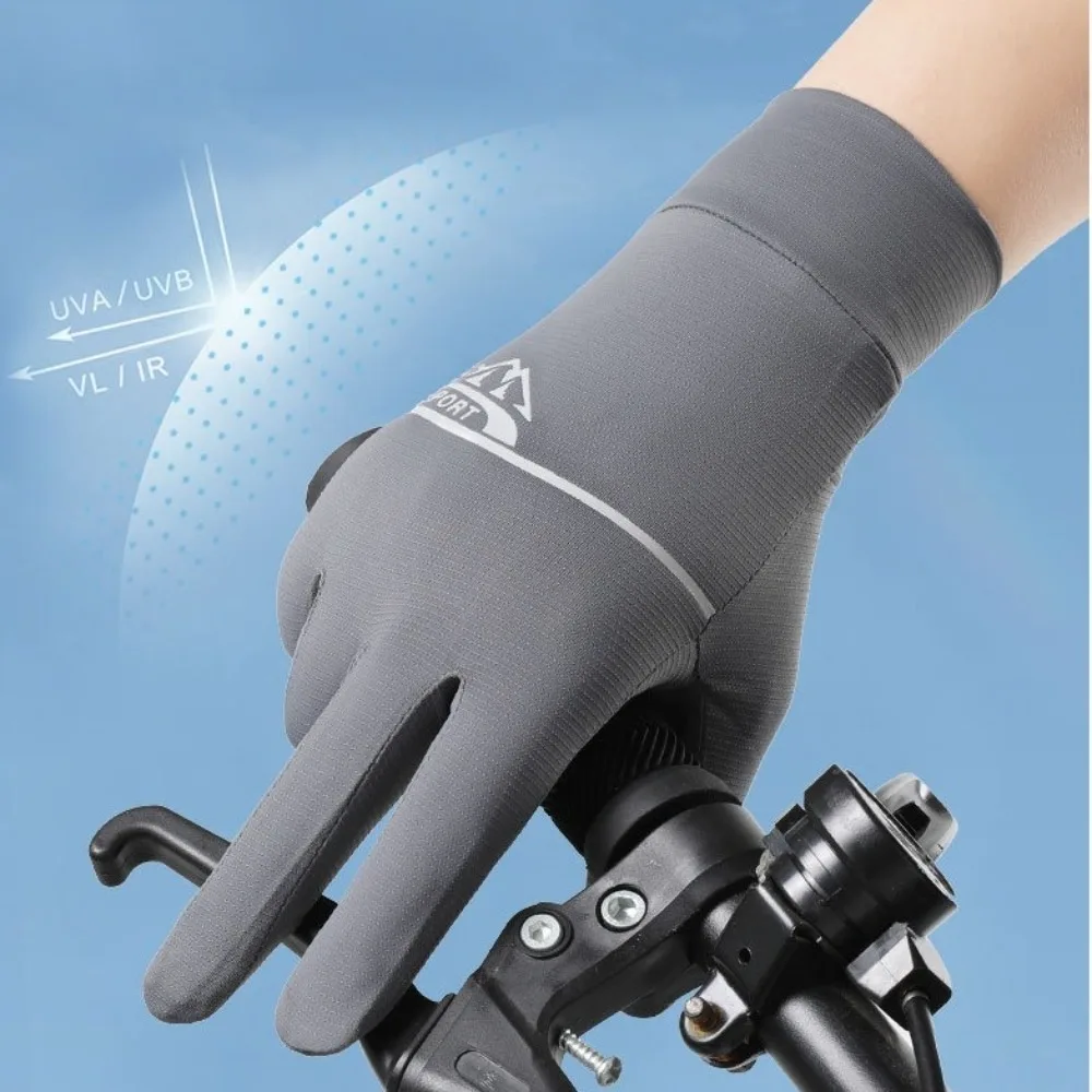 Guantes de seda de hielo con pantalla táctil, guantes de conducción transpirables Anti-UV, manoplas de conducción antideslizantes muy elásticas para conducir en bicicleta - imagen 2