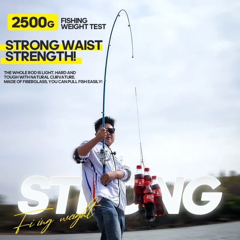 Caña de pescar telescópica 1,8 M 2,1 M caña de pescar dura ultraligera para uso portátil de fundición larga - imagen 3