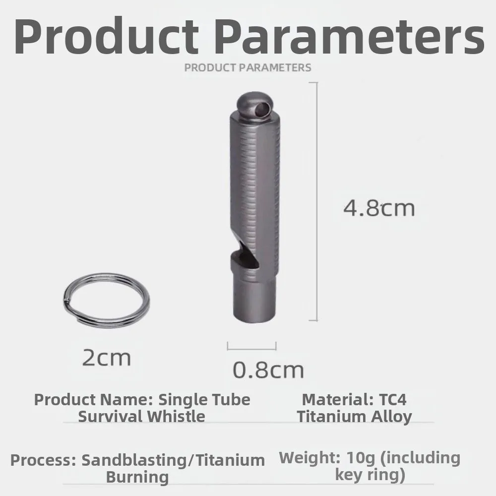 Silbato ligero portátil, multiestilos, Mini silbato de titanio resistente al agua, herramienta EDC para exteriores, silbato para acampar y hacer senderismo - imagen 3