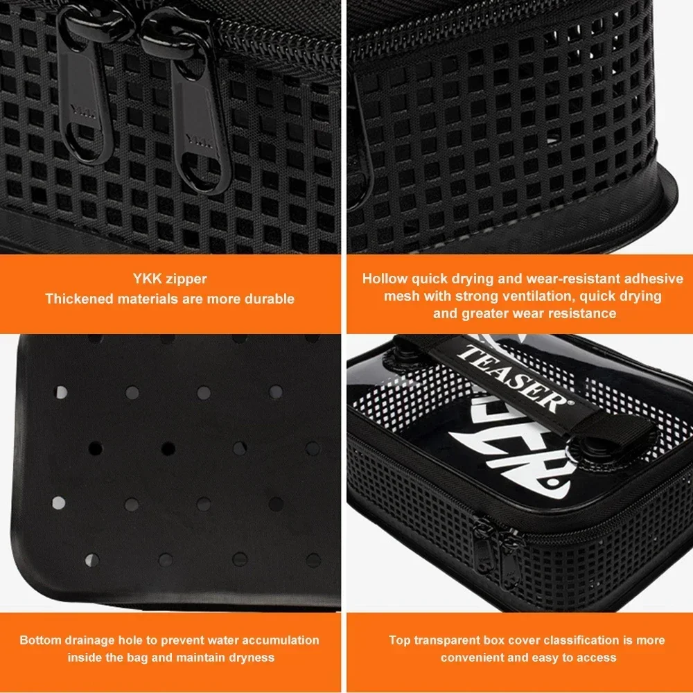 Bolsa de transporte de PVC para Señuelos de Pesca, soporte de Metal para Jigging, contenedor de aparejos de pesca, cuchara giratoria, estuche de almacenamiento de cebo - imagen 4