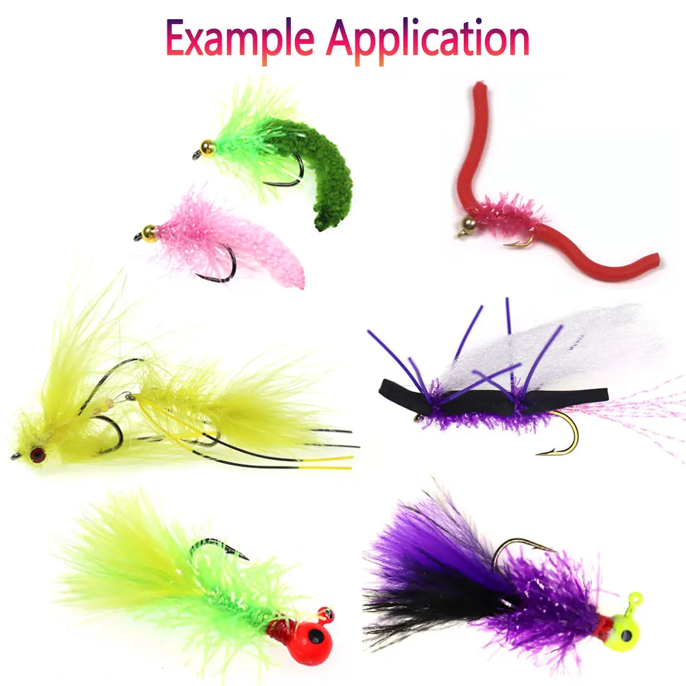Bimoo, 2 uds., Material de chenilla de hielo para atar moscas, serpentina de ninfas, plantilla de marabú, moscas, pesca en el mar, lubina, señuelos - imagen 5