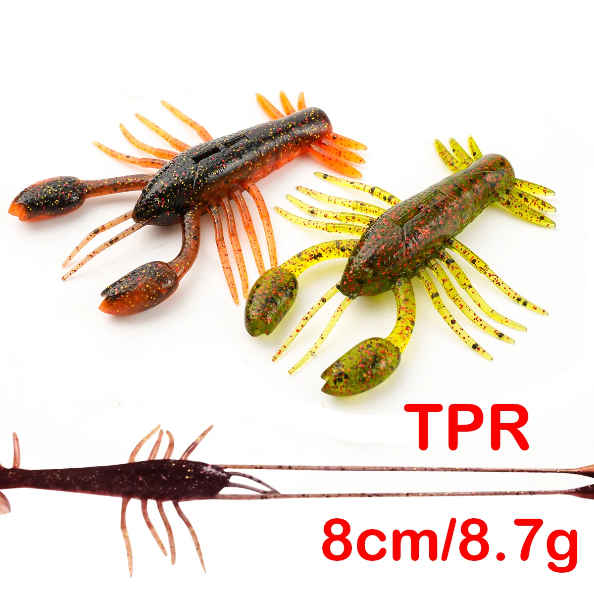4 uds/cebo de pesca flotante suave 8cm 8,7g señuelo langosta cangrejo softbait pesca cebo suave para pesca gusano blando