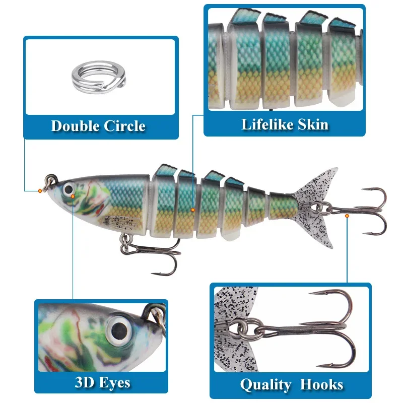 Señuelo swimbait articulado realista para lubina - imagen 4