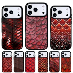 Funda iPhone con diseño escamas de dragón rojo – protección total