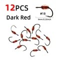 12 piezas de color rojo oscuro