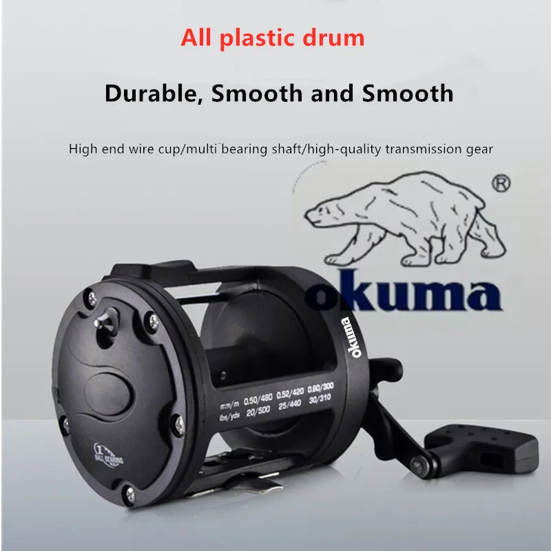 OKUMA 2025 nueva rueda de pesca en el mar, rueda de tambor 2 + 1BB, rueda de pesca para barco, se puede cambiar a una varilla de rastrillo grande, ancla para peces, totalmente de metal - imagen 2
