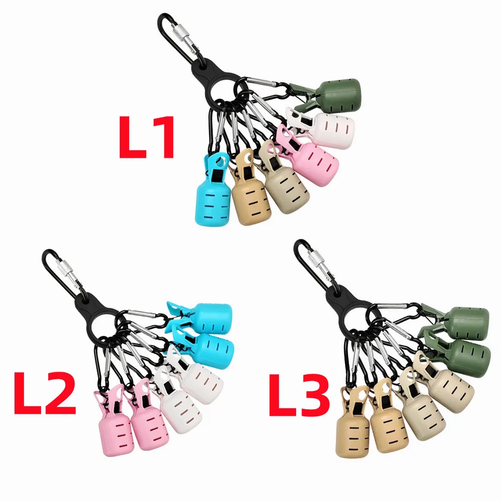 Juego de 2 protectores de anzuelo de calamar, gorro de cebo de pulpo Egi, cubierta de señuelo de paraguas de sepia con mosquetón, banda de goma, accesorios de pesca - imagen 5