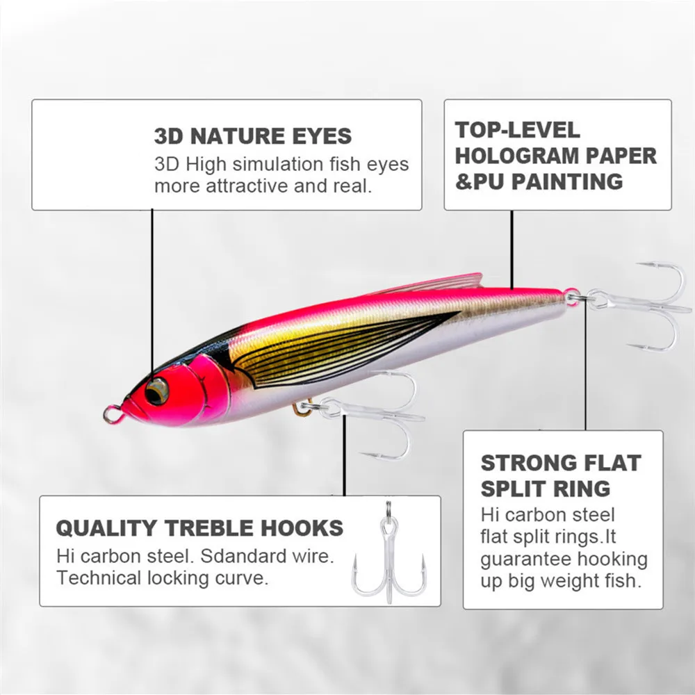 GREENSPIDER-señuelo de pesca de lápiz que se hunde, 135mm, 60g, Stickbait de fundición larga, Wobblers, cebo Artificial para lubina, trucha, señuelo de pesca de mar - imagen 3