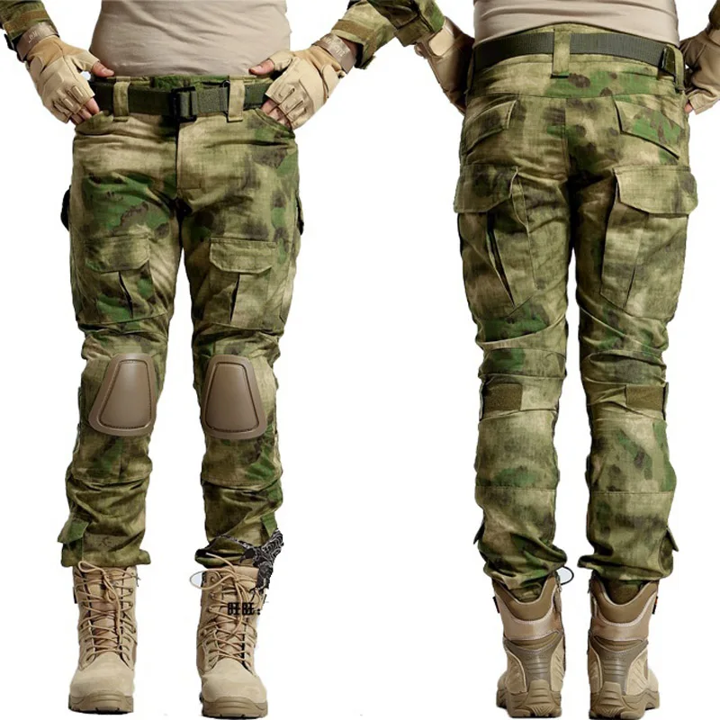 Trajes tácticos de camuflaje Airsoft, uniforme militar de manga larga, conjunto de ropa de combate Flog con múltiples bolsillos y rodilleras A2F218 - imagen 4