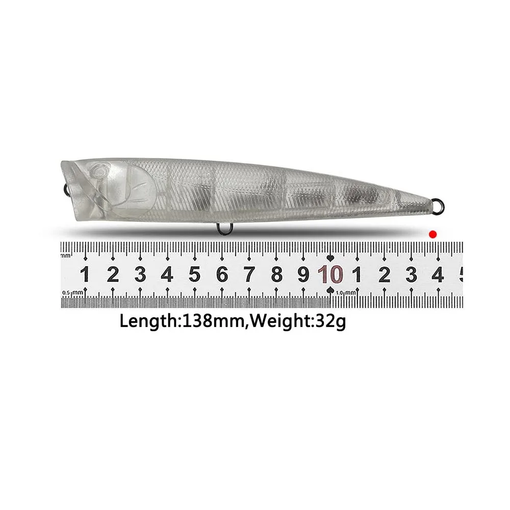 CF-señuelo de pesca sin pintar, Popper flotante de 138mm, 32g, 6 piezas, de plástico ABS - imagen 2