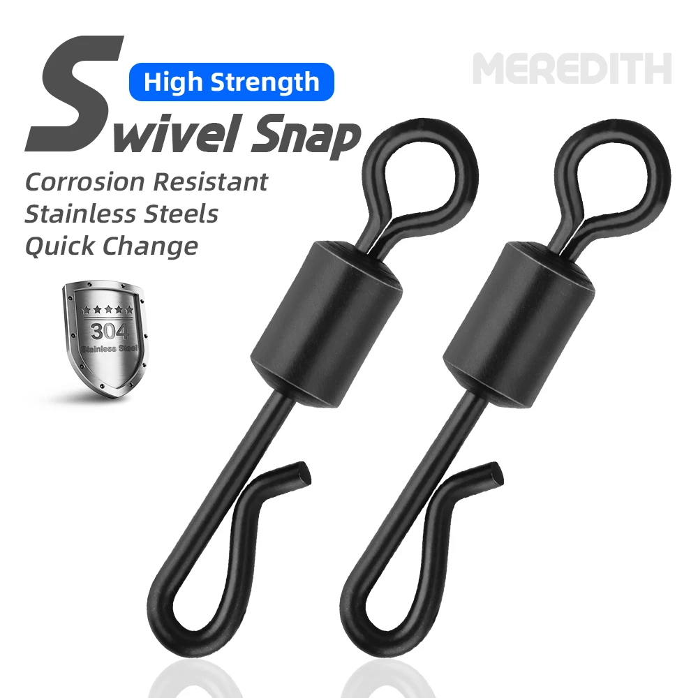 Broches giratorios de pesca, 50 Uds., barril giratorio de pesca, conector de señuelos a presión, Clip de pesca de agua salada, aparejos de pesca a presión