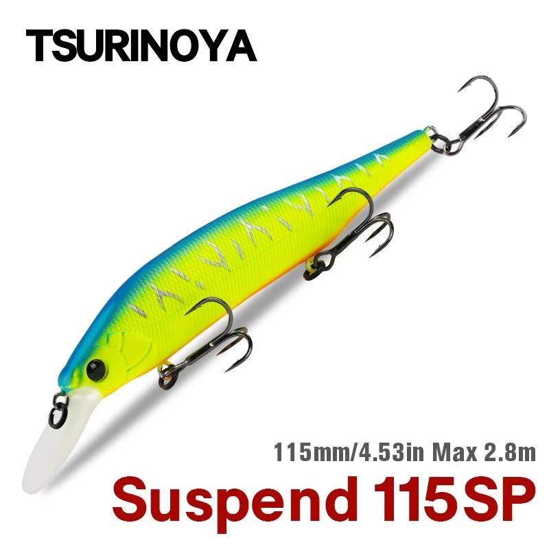TSURINOYA-señuelo de pesca duro, cebo de 115mm, 17,2g, 115SP, sistema de peso de tungsteno, para Lucio AURORA, Jerkbait - imagen 5
