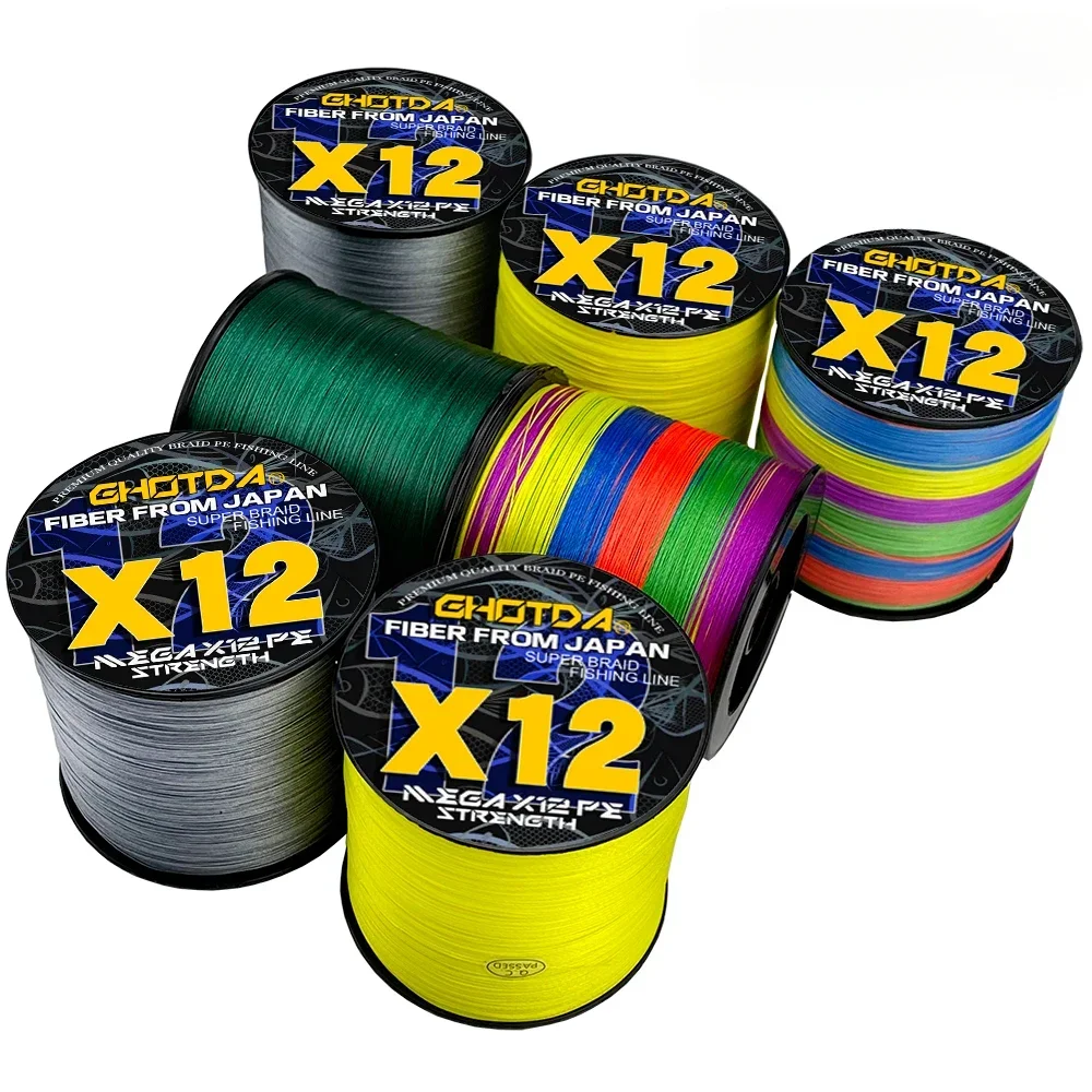 Sedal de pesca ultrabrillante, resistente al desgaste, 9 hebras, 12 hebras, PE trenzado para fundición a larga distancia, 20LB-120LB, X9, X12, 300/500m - imagen 4
