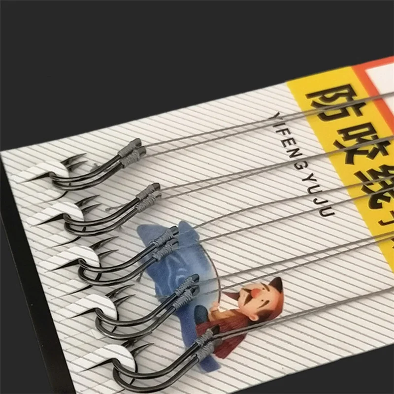 Paquete de 5/50 anzuelos, herramienta para peces atados, buena línea de caballo fuerte, par de anzuelos dobles, anzuelos para peces, accesorios de equipo de pesca, anzuelos de sublínea - imagen 4