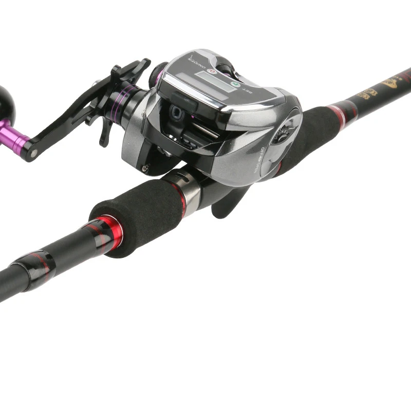Carrete de pesca DEUKIO 2024 6 + 1BB izquierda derecha con pantalla Digital LED carrete contador de línea de Baitcasting electrónico 8,0: 1 carrete de fundición - imagen 4