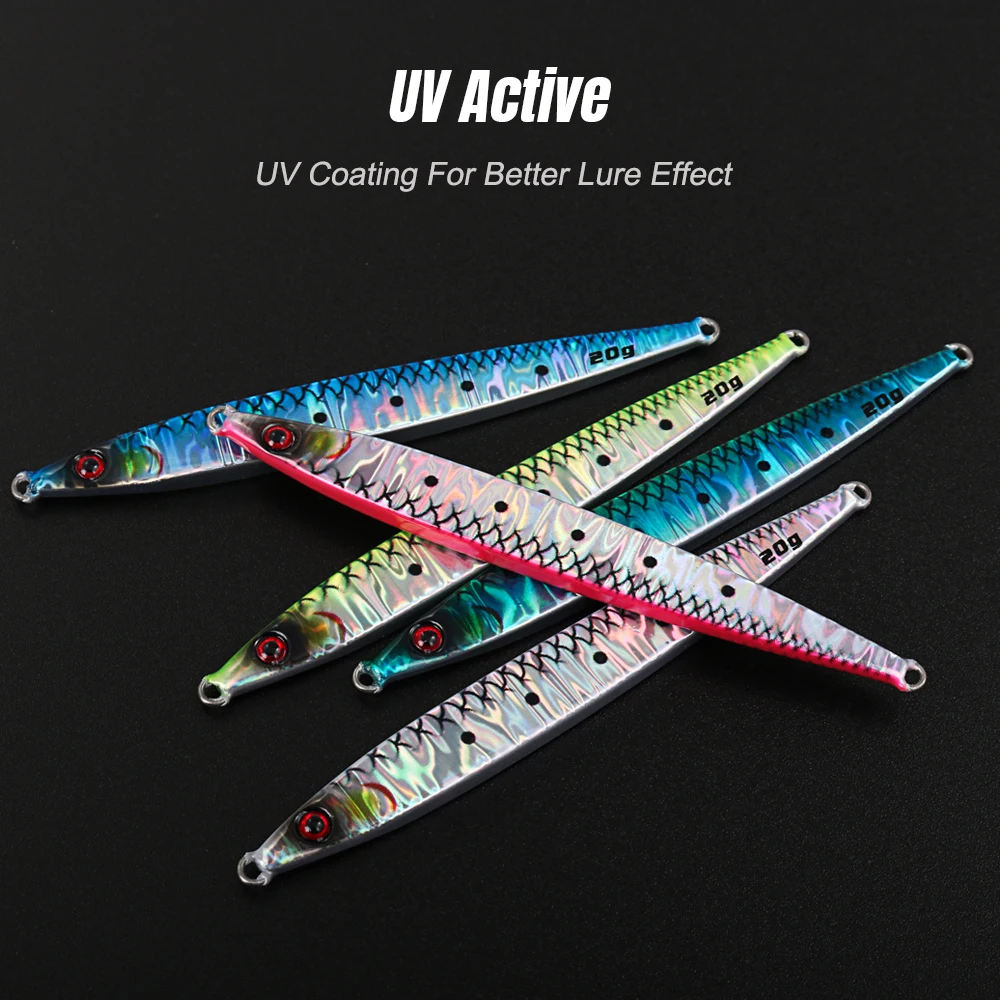 JIGGING PRO 10g 20g deslizador de sardina Micro plantillas pesca en agua salada Shore Jigging señuelo plantilla de Metal - imagen 5