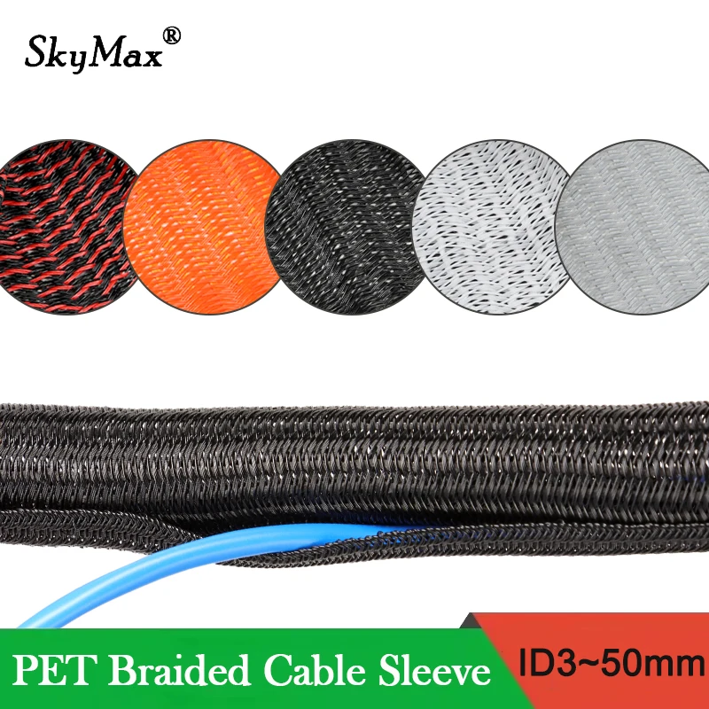 Funda trenzada PET flexible autoadhesiva protectora de línea pesca